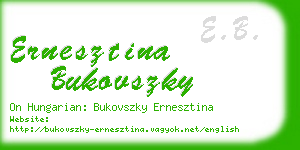 ernesztina bukovszky business card